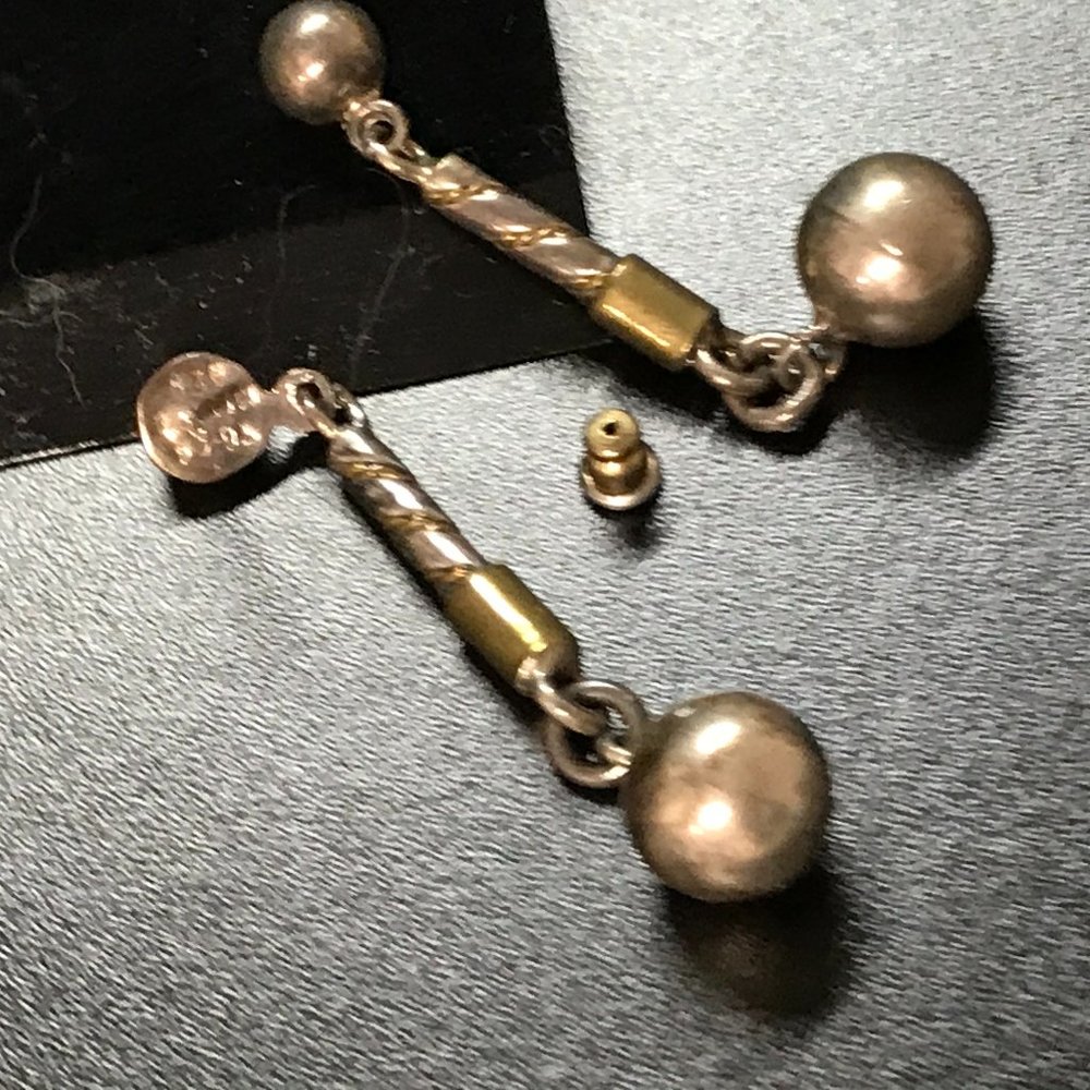 Vintage Silver Dangle Post Earrings